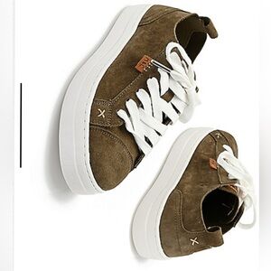 Musse & Cloud "McMasy" Lace-up Suede Leather Sneakers Taupe NIB